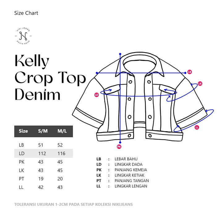 Kelly Crop Top Denim Light Blue