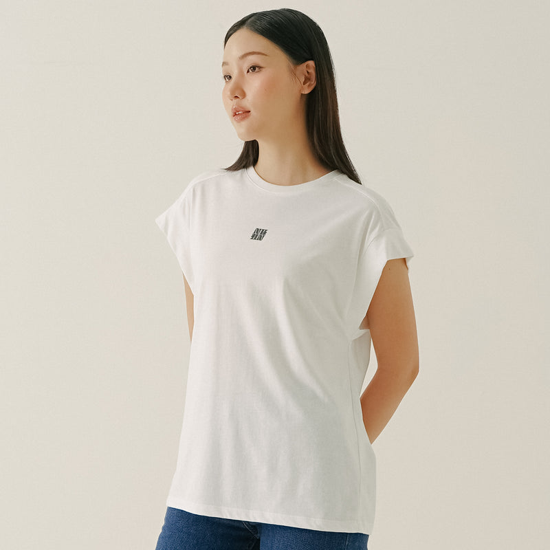 Dropped Sleeves Shirt White