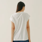 Dropped Sleeves Shirt White