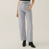 Ellie Double Waist Straight Jeans Purple