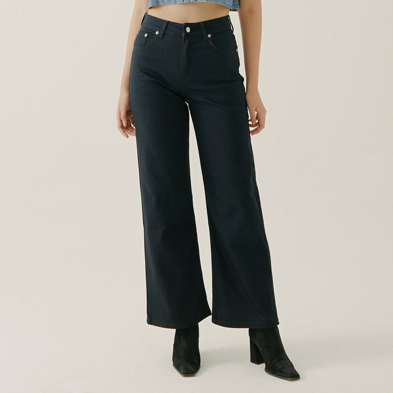 Emily Black Relaxed High Waist Straight Jeans