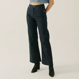 Emily Black Relaxed High Waist Straight Jeans