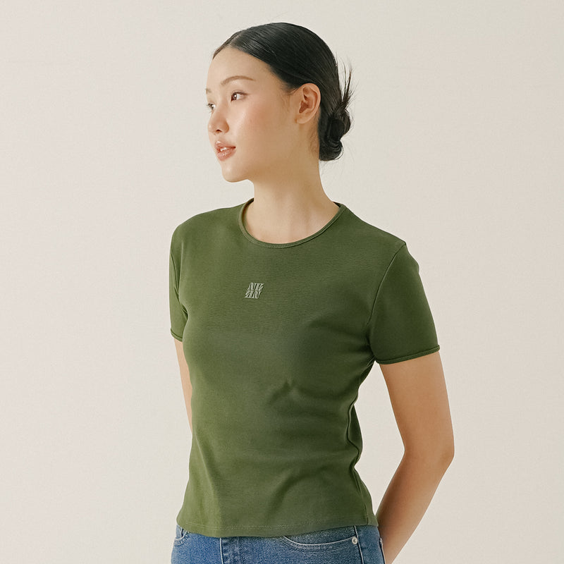 Ribbed Minimalist Shirt Army