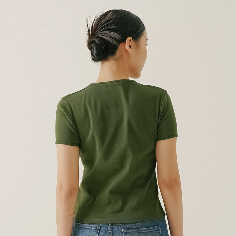 Ribbed Minimalist Shirt Army