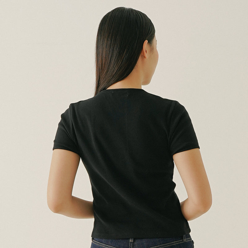 Ribbed Minimalist Shirt Black