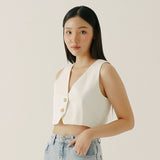 Linen Vest White